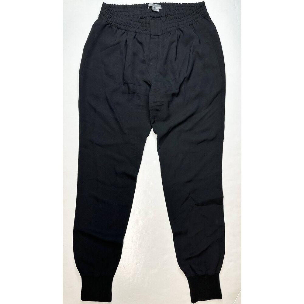 Silk Pants Vince Jogger Womens XS Black Sheer Lightweight Summer Zipper